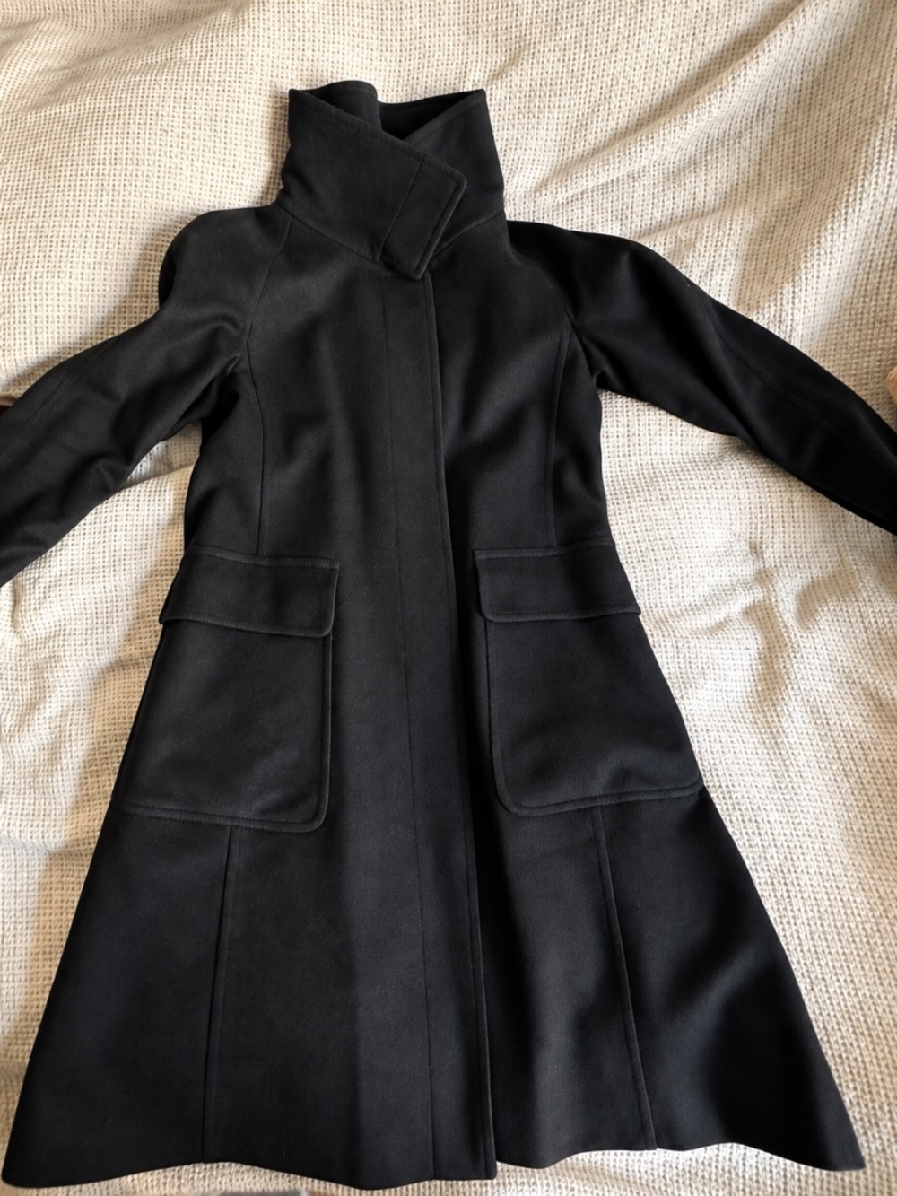 BURBERRY London Black Wool Cashmere Tailored Coat US 10